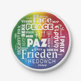 Prato De Papel idiomas de paz da placa de papel de 7 polegadas
