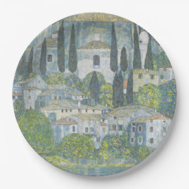 Prato De Papel Igreja em Cassone (Paisagem Italiana) Vintage Art