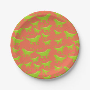 Prato De Papel Iguana Lizard Pattern
