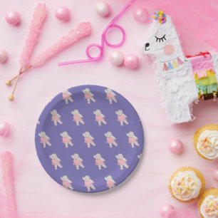 Prato De Papel ilusima Ballerina Hippo Purple