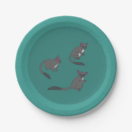 Prato De Papel Ilustração Adorável de Bushbabies