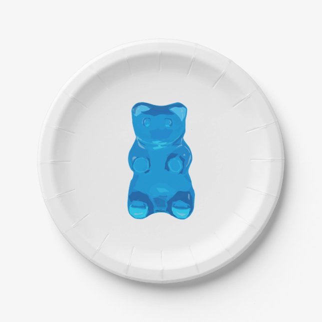 Prato De Papel Ilustração azul de Gummybear (Frente)