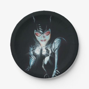 Prato De Papel Ilustração da Capa de Batman Catwoman Faces of Evi