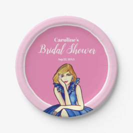 Prato De Papel Ilustração da Moda Azul-Cocktail Dark Real