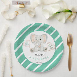 Prato De Papel Ilustração de Aquarela de Elefante Primavera de Bo