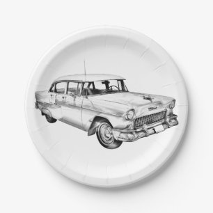 Prato De Papel Ilustração de Carro Antiguo de Chevrolet Air 195