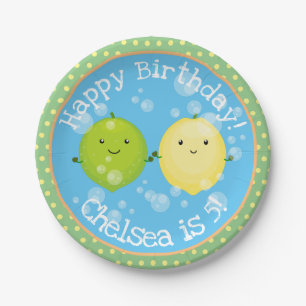 Prato De Papel Ilustração de desenho animado de amigos limões de 