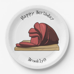 Prato De Papel Ilustração de desenho animado de Ham