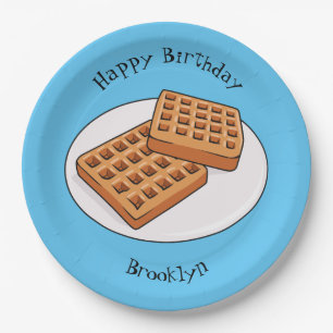 Prato De Papel Ilustração de desenho animado Waffle