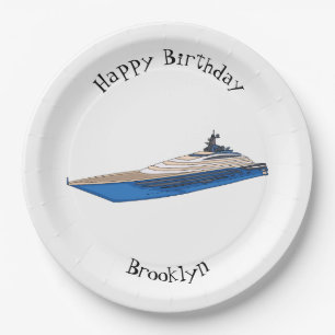 Prato De Papel Ilustração de desenho em Yacht