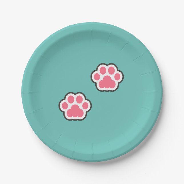 Prato De Papel Ilustração de Gatinho de Cute (Frente)