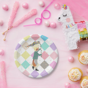 Prato De Papel Ilustração de Primavera do Carnaval de Crianças