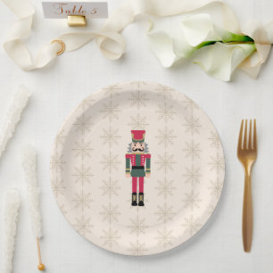 Prato De Papel Ilustração de quebra-nozes padrão de floco de neve