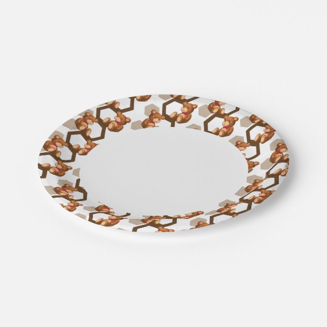 Prato De Papel ilustração de uma série de ursinhos de pelúcia sob (Inclinado)