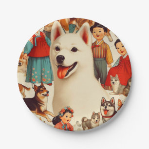 Prato De Papel Ilustração Vintage Coreano Jindo