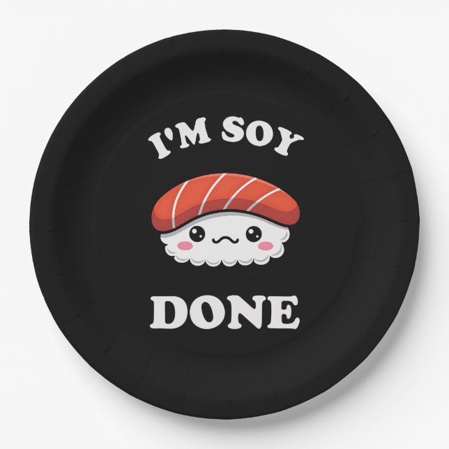 Prato De Papel I'm Soy done Kawaii Sushi (Frente)