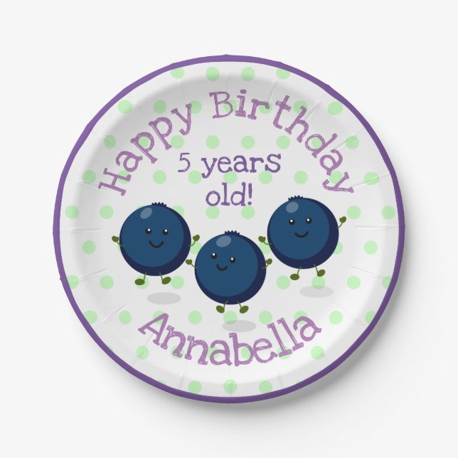 Prato De Papel Imagem de desenhos animados de amigos de mirtilo (Frente)