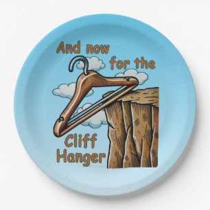 Prato De Papel Imagem divertida de Cliff Hanger com Reprodução de