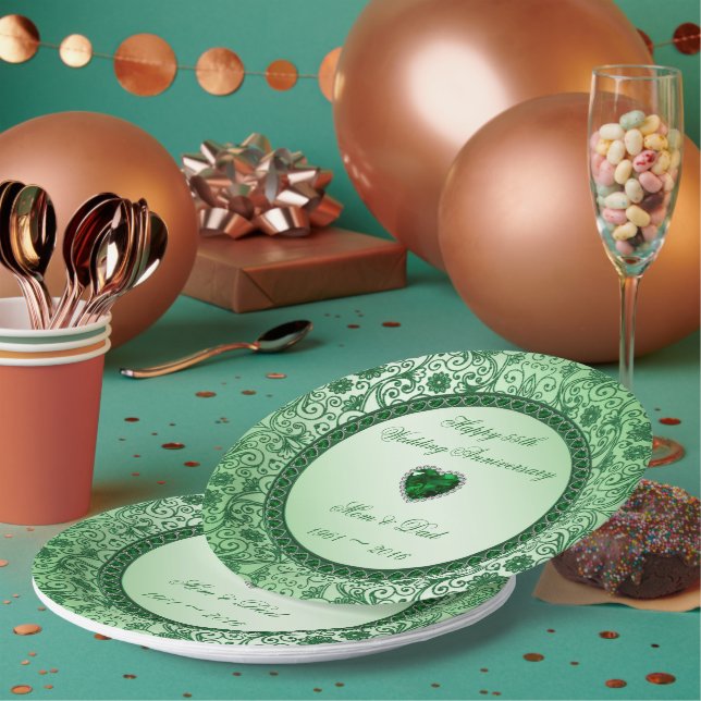 Prato De Papel Imagem do 55º aniversário de casamento (Múltiplo)