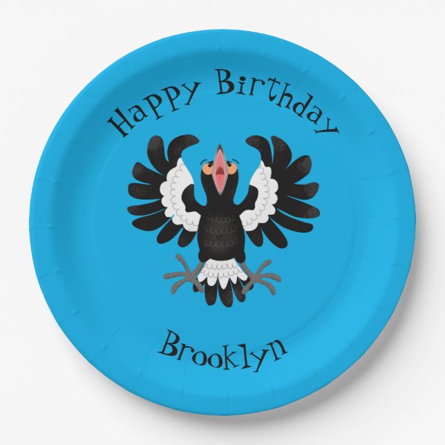 Prato De Papel Imagem engraçada de desenho animado australiano (Frente)