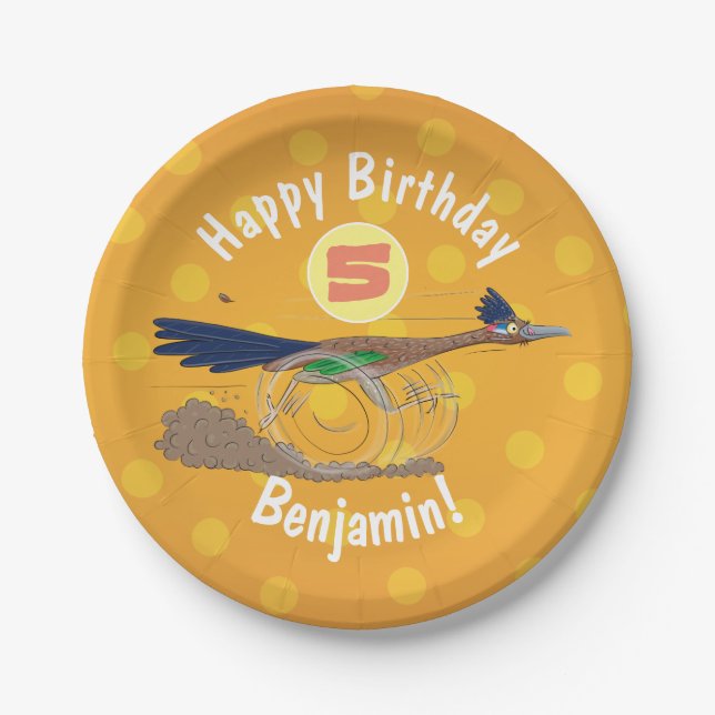 Prato De Papel Imagem engraçada de desenho animado de pássaros (Frente)