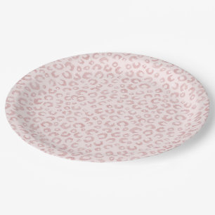 Prato De Papel Impressão Animal Leopard Glitter Dourada Elegante