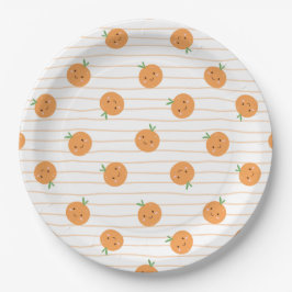 Prato De Papel Impressão de Laranjas Cuxas - Placas de Papel