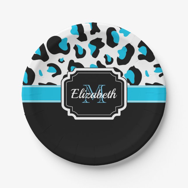 Prato De Papel Impressão de Leopardo Bonito (Frente)