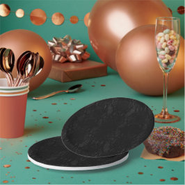 Prato De Papel Impressão de Pele Cobra preto