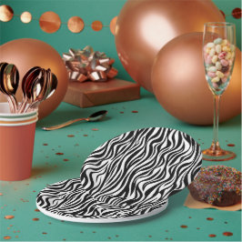 Prato De Papel Impressão de Pele de Zebra