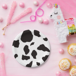 Prato De Papel Impressão de vaca