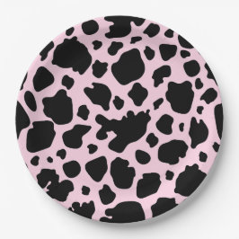 Prato De Papel Impressão de Vaca no Presidente Rosa