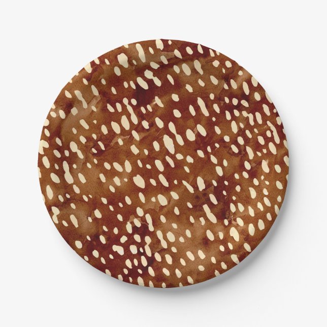 Prato De Papel Impressão de veado de aquarela (Frente)