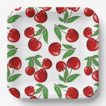 Impressão do Estilo Retroativo das Cerejas Vermelh
