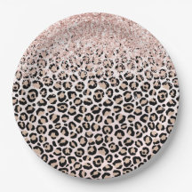 Impressão do Leopardo Preto-Preto, Cor-de-Rosa Esb