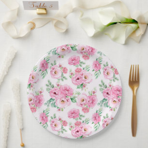 Prato De Papel Impressão Floral