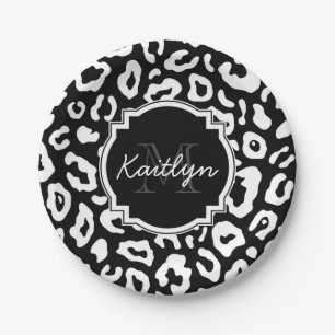 Prato De Papel Impressão Leopardo