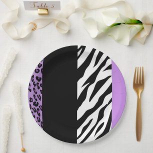 Prato De Papel Impressão Leopardo, Impressão Zebra, Impressão Ani