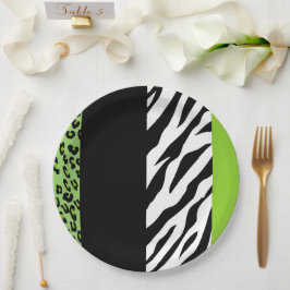 Prato De Papel Impressão Leopardo, Impressão Zebra, Impressão Ani
