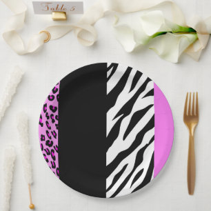 Prato De Papel Impressão Leopardo, Impressão Zebra, Impressão Ani