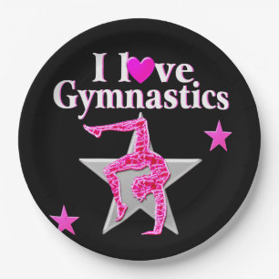 PRATO DE PAPEL IMPRESSIONANTE EU AMO DESIGN DE GINÁSTICA