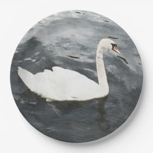 Prato De Papel Impressionista Swan