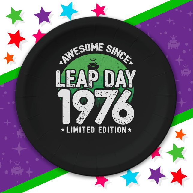 Prato De Papel Incrível Desde 1976 Dia do Ano Leap Fev 29 Anivers (Criador carregado)