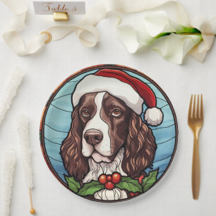 Prato De Papel Inglês Springer Spaniel Stainel Natal