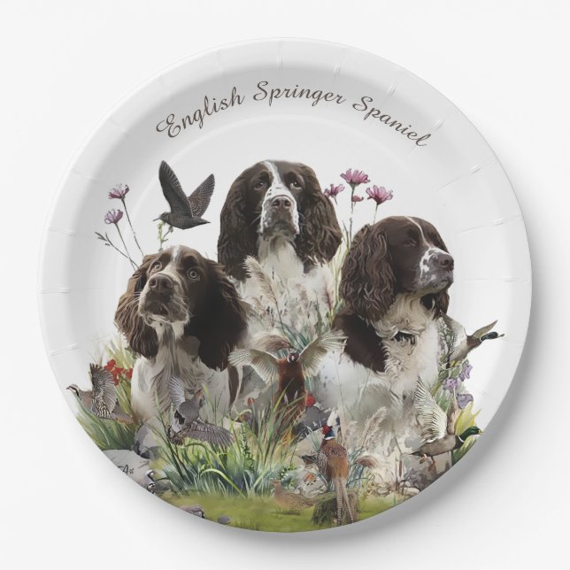 Prato De Papel Inglês Springer Spaniels, Arte (Frente)