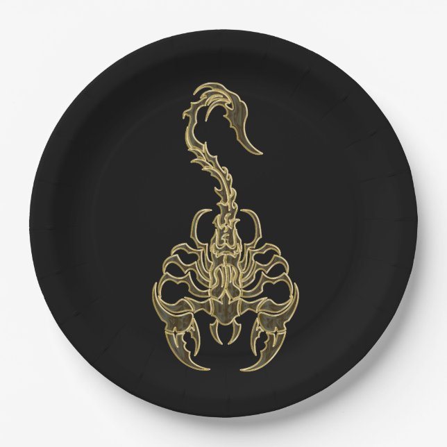 Prato De Papel Inseto muito peçonhento venenoso Dourado do (Frente)