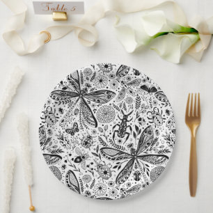 Prato De Papel Insetos de porta em azul escuro