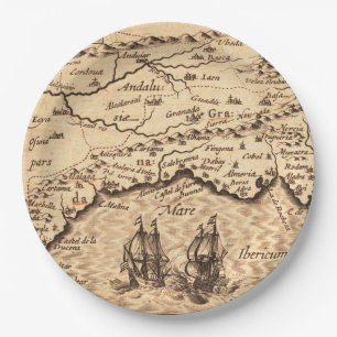 Prato De Papel Inspirado em Mapa Antigo (3)
