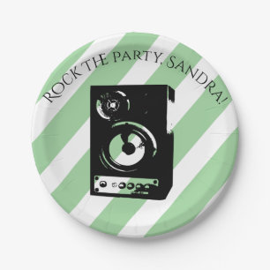 Prato De Papel Instrumentos Musicais De Pedra E Roll De Guitarra 