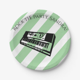 Prato De Papel Instrumentos Musicais De Trompetes E Rolos